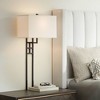 Possini Euro Design Ventano Modern Wall Lamp Matte Black Metal Plug-in 16" Light Fixture White Linen Shade for Bedroom Living Room House Hallway - 2 of 4