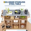Outdoor Grill Cart with Storage Cabinet, Farmhouse Solid Wood Kitchen Island on Wheels, Outdoor Grill Table with Stainless Steel Table Top - 4 of 4