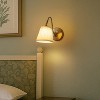 ALOADECOR W6" Mid-century Battery Operated Wall Sconces with Fabric Shade Dimmable Integrated LED Rechargeable Swing Head Wall Lamp（2 Pack) - 2 of 4