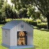 Bencmate Pet Crates and Houses Roof Dog House Waterproof UV Resistant Ventilation Grass Fixing Support Columns for Outdoor, Blue, 31.18"*33.7"*32.52" - 2 of 4
