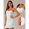 Allegra K Women's Plaid Button Decor Spaghetti Strap Tweed Dresses - 2 of 4