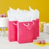 Blue Panda 20 Pack Small Hot Pink Gift Bags with Handles, Tissue Paper, Hang Tags, 7.9 x 5.5 x 2.5 In - 3 of 4