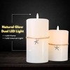 LumiPur 3.5"x7" Signature Coastal Collection Flameless LED Wax Pillar Candle Summer White - 4 of 4