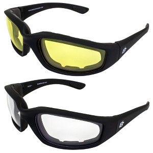 2 Pairs of Birdz Eyewear Oriole Safety Motorcycle Sunglasses with Yellow to Smoke Sunlight Reactive, Clear Lenses - 1 of 4