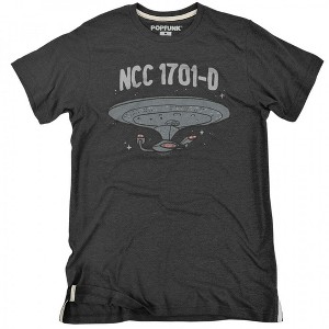 Adult Star Trek USS Enterprise NCC-1701-D Starship T-Shirt - 1 of 2