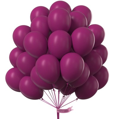 PartyWoo Balloons Dark Purple Dark Magenta Plum 12 Inch 50 pcs