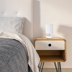 Simple Designs 10.24" Stonies Small Stone Look Table Bedside Lamp (Includes LED Light Bulb) - 1 of 4