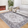Area Rugs Traditional Vintage Floral Printed Rug Washable Non Slip Floor Carpet Soft Low Pile Rug for Living Room - 2 of 4