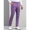 INSPIRE CHIC Men's Casual Flat Front Stretch Business Plaid Pattern Pants - 2 of 4