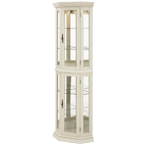 ChicFurnit Decorative Storage Cabinet Elegant Corner Curio Cabinet with Adjustable Shelves for Home Decor, White, 41.34"*18.7"*10.63" - 1 of 4