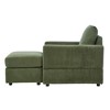 57" Corduroy Chaise Lounge Chair with Ottoman and Pillow - 4 of 4