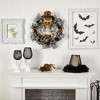 Nearly Natural 24” Halloween Skull in Plaid Mesh Wreath - 4 of 4