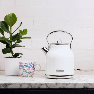 Ivory Stainless Steel 1.8 qt Electric Kettle with Comfort Grip