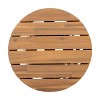 ORRD Acacia Wood Outdoor Side Table - Round Patio Coffee Table for Backyard, Balcony & Lawn （Light Teak） - 3 of 4