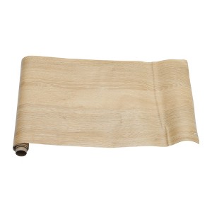 Unique Bargains Peel and Stick Wallpaper Wood Grain PVC Golden Oak - 1 of 3
