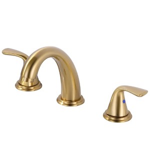 WOWOW 8 in. Widespread Double Handle Bathroom Faucet in Brushed Nickel - 1 of 4