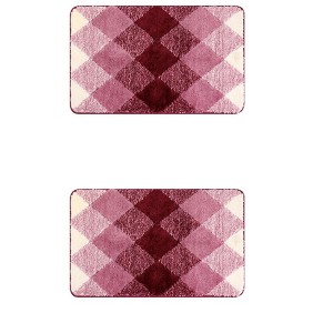 Unique Bargains Geometric Pattern Soft Absorbent Non-Slip Bath Mats 2 Pcs - 1 of 4