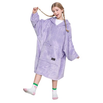 Catalonia Oversized Blanket Hoodie Sweatshirt for Kids, Wearable Fleece Pullover with Large Front Pocket, Teen Boys Girls Gift for Children's Day