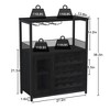 Wine Bar Cabinet, Liquor Cabinet with Detachable Wine Rack, Small Coffee Bar, Mesh Door, Buffet Sideboard for Kitchen - 2 of 4