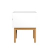 Gulches Minimalist White Nightstand - Single Drawer Bedside Table with Wood Legs, Modern End Table for Bedroom Living Room Apartment (Engineered Wood) - 4 of 4