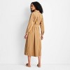 Women's Belted Maxi Shirtdress - Future Collective Brown/Black Striped - 2 of 3