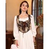 Women's Vintage Floral Corset Lace-Up Fishbone Print Vest Pirate Costume - 3 of 4