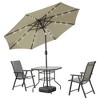 LeisureMod Sierra 9FT Outdoor Patio Market Umbrella with Tilt and Solar LED Lights, UV-Resistant Canopy for Backyard or Poolside - 4 of 4