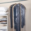 Household Essentials Hanging Zippered Garment Storage Bag with Clear Vision Front Set of 2 Latte Brown: Polyester, 56" Height, 70 Volume Capacity - 2 of 4