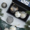 NAYSAYE Party Decoration and Accessories Set of 6 Glass Christmas Ball Ornament for Holiday Celebration, White, 3.9"*3.9"*0.09" - 4 of 4