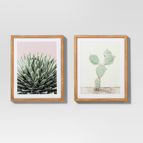 Framed Cactus Wall Print 2pk White Green 20 X16 Project 62 Target