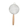 Unique Bargains Food Strainer Beechwood Small Hand Wash Stainless Steel Light Brown 1 Pcs - 3 of 4