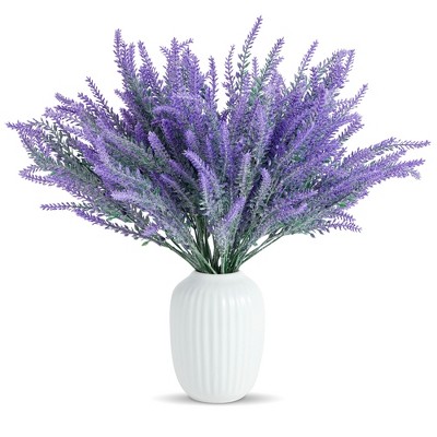 12 Bundles Purple Plastic Artificial Lavender Flowers