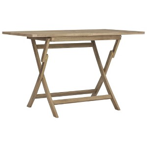 vidaXL Folding Garden Table Grey Solid teak wood Medium Foldable - 1 of 4