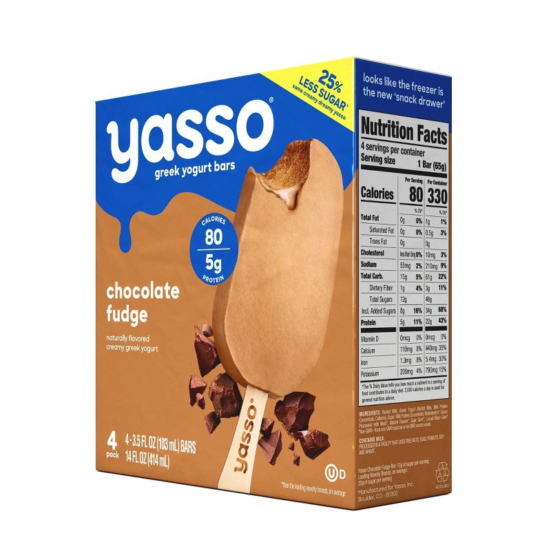 Yasso Frozen Greek Yogurt - Chocolate Fudge Bars - 4ct, 4 of 7
