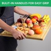 Bamboo Cutting Board Kitchen Heavy Duty Butcher Block Chopping Board Butchers Blocks Cutting Boards With Juice Groove for Meat - 4 of 4