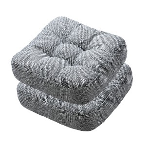 ChicFurnit 2PCS Seat Cushion Square Size Premium Soft Cotton Filling Non Slip Design Comfortable Durable for Living Room, Gray, 17.8"*17.8"*4.4" - 1 of 4