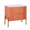 JUJABU Modern Nightstand with 2 Storage Drawers, Golden Metal Handles & Legs - Easy Assembly - 2 of 4