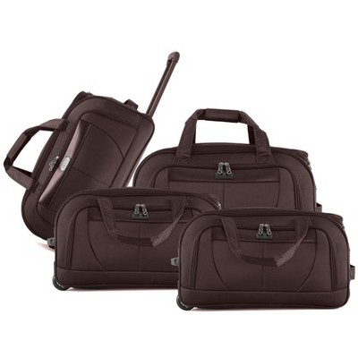 IZOD Carol Soft Shell Duffel Set – 4-Piece Lightweight Rolling Travel Bags