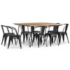 WyndenHall 9pc Elisse Moreno Dining Set Distressed Black/Silver - 2 of 4