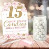 Big Dot of Happiness Mis Quince Anos - How Many Candies Quinceanera Sweet 15 Birthday Party Game - 1 Stand and 40 Cards - Candy Guessing Game - 2 of 4