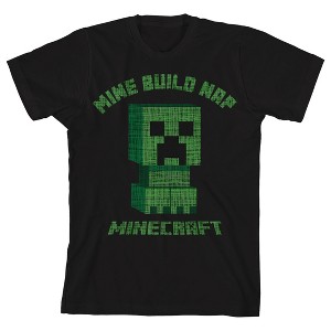 Minecraft Video Game Youth Boys Black Graphic Tee Shirt - 1 of 3