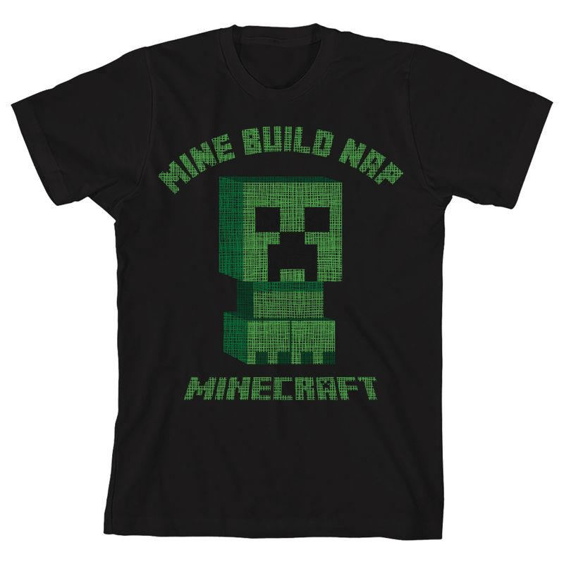 Minecraft Video Game Youth Boys Black Graphic Tee Shirt, 1 of 4