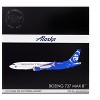 Boeing 737 MAX 8 Commercial Aircraft "Alaska Airlines" White and Blue "Gemini 200" Series 1/200 Diecast Model by GeminiJets - 3 of 3