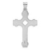 Black Bow Jewelry Rhodium-Plated Sterling Silver Solid Flanched Cross Pendant, 24 x 46mm - 3 of 4