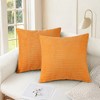Unique Bargains Corduroy Modern Solid Striped Couch Sofa Home Decorative Pillow Covers 2 Pcs - 2 of 4