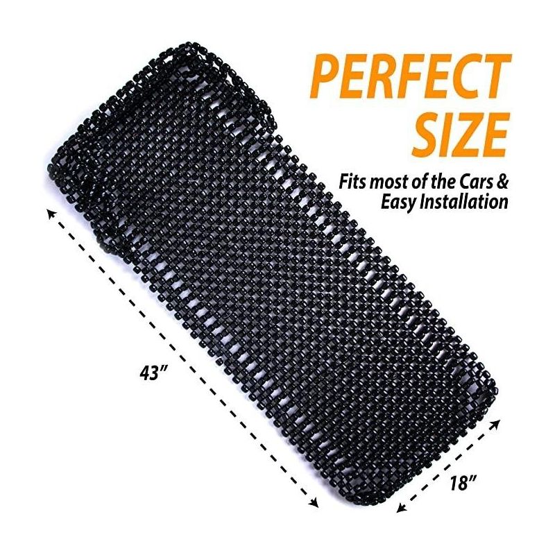 Zone Tech Black Wooden Beaded Comfort Seat Cover - Premium Quality Full Car Driver Seat Cushion w/ High Ventilation, 3 of 10