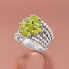 Ross-Simons 3.40 ct. t.w. Peridot and .60 ct. t.w. White Topaz Multi-Row Ring in Sterling Silver - 4 of 4
