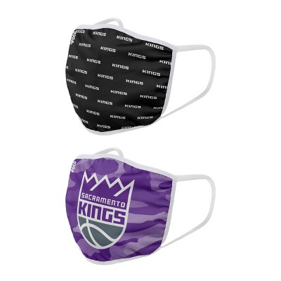 NBA Sacramento Kings Youth Clutch Printed Face Covering - 2pk