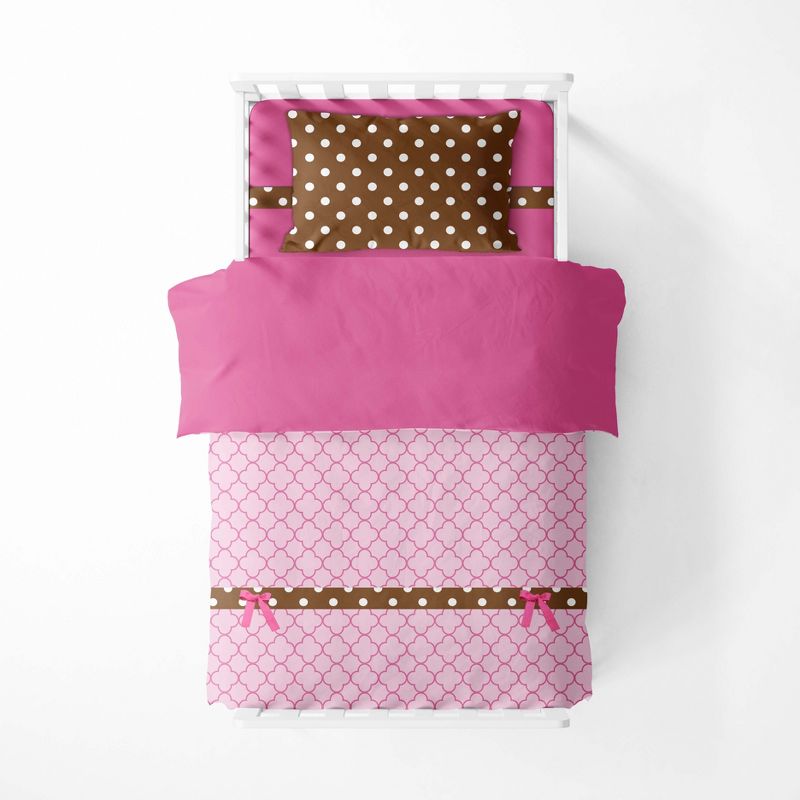 Bacati - Pink Chocolate 4 pc Toddler Bedding Set, 5 of 9