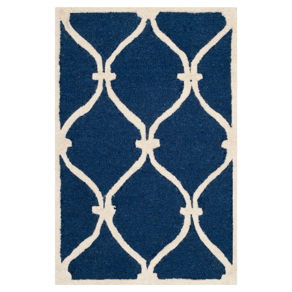 2'6inx4' Benson Accent Rug Navy/Ivory - Safavieh